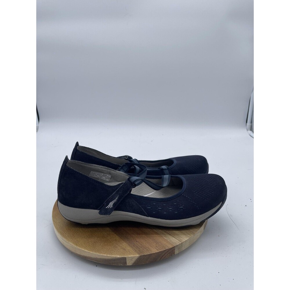 Dansko Haven Mary Jane Flats Womens 8.5 Blue Leather Adjustable Comfort Shoes